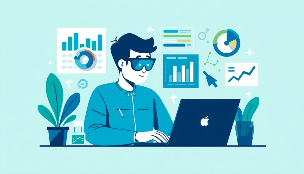 Growth hacker analyzing data and running growth experiments