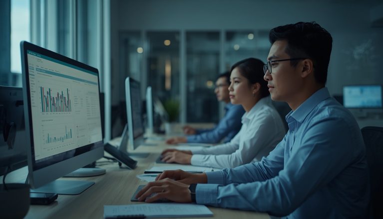 Business operations team improving company processes